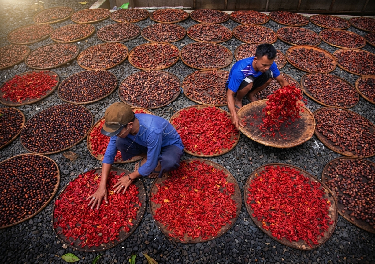 Proses Pengeringan Buah Pala yang Benar