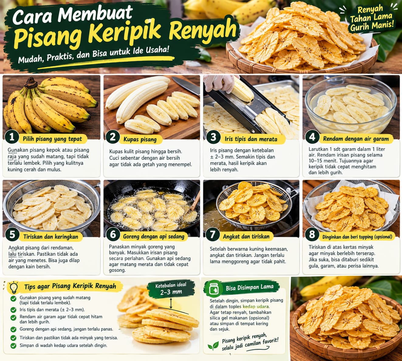 cara membuat keripik pisang renyah
