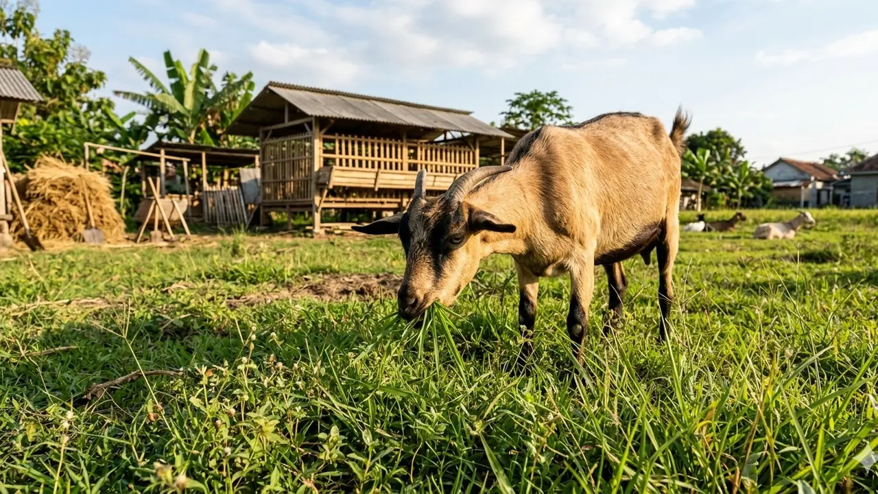 cara mencacah rumput untuk pakan kambing